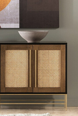 Familia Muebles con patrón de ratán