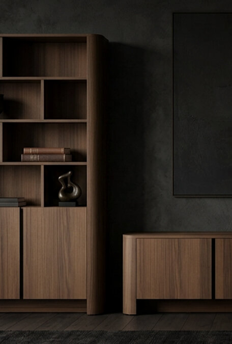 Familia Muebles de madera oscura