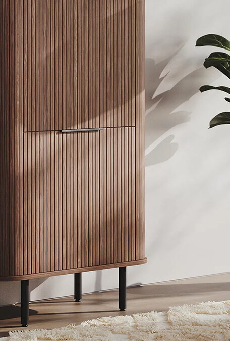 Familia Muebles con ranuras o listones ranurados