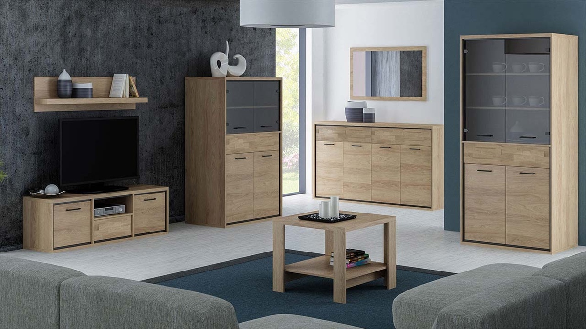 Estantería Etrmoni 102 (Luminoso madera + Roble)