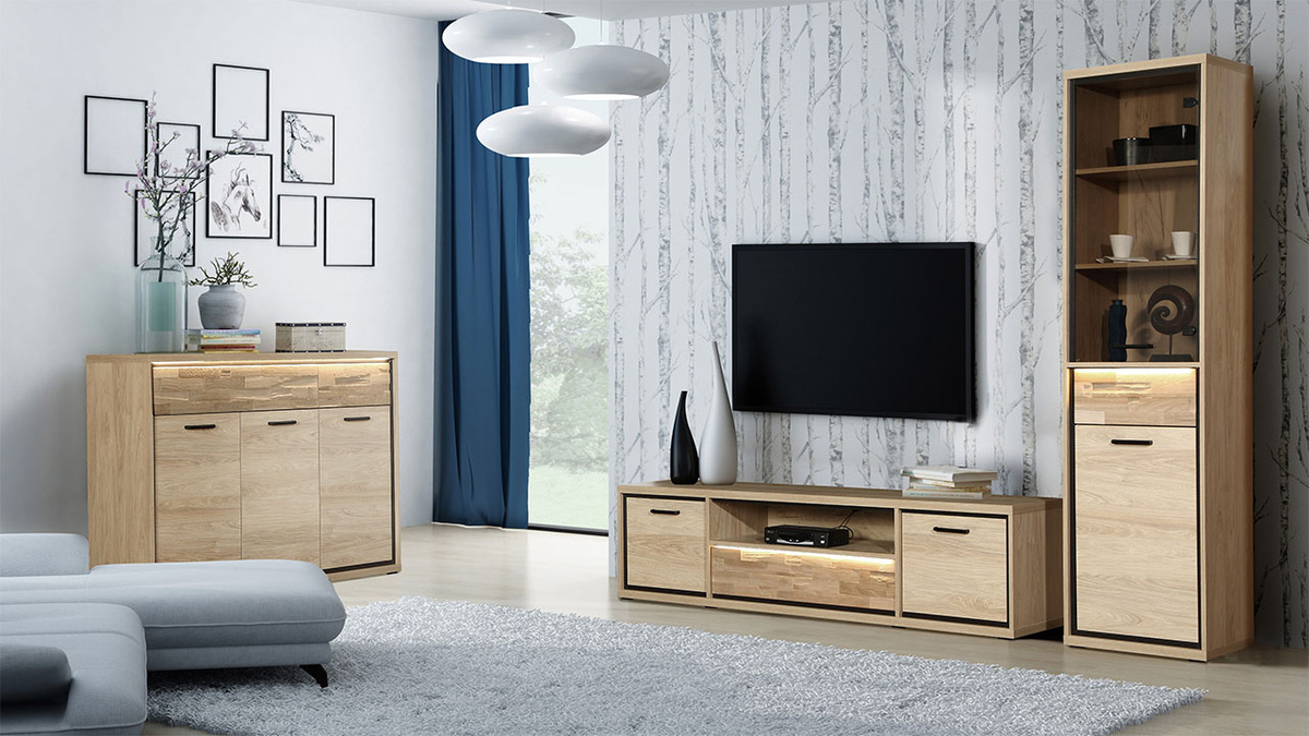 Estantería Etrmoni 108 (Luminoso madera + Roble)