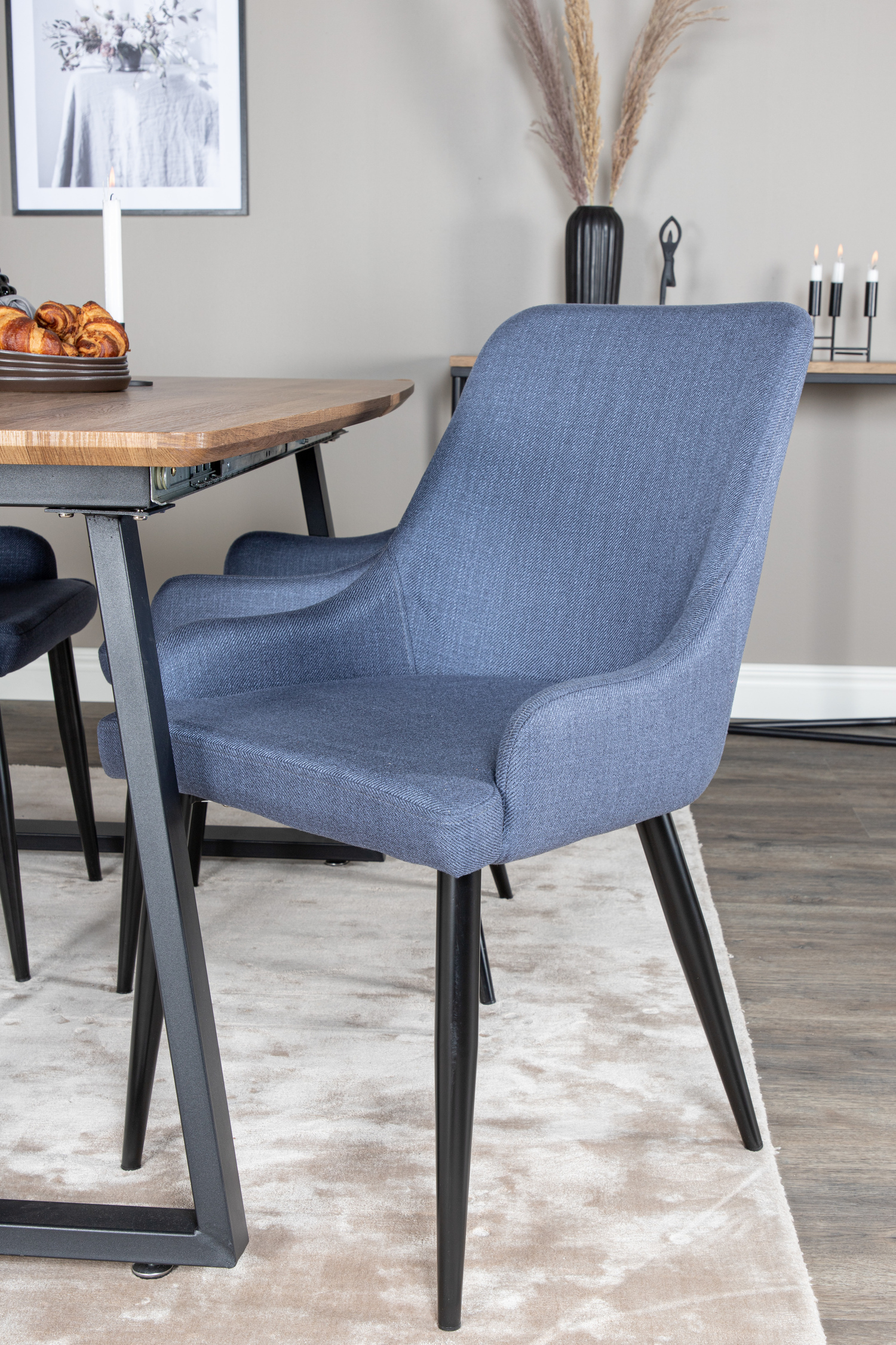 Conjunto de mesas y sillas para comedor Dallas 334 (Azul + Negro)