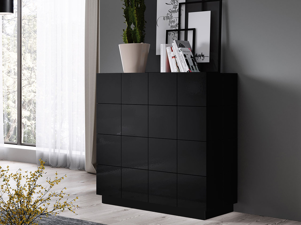 Cómoda Charlotte 133 (Negro brillante)