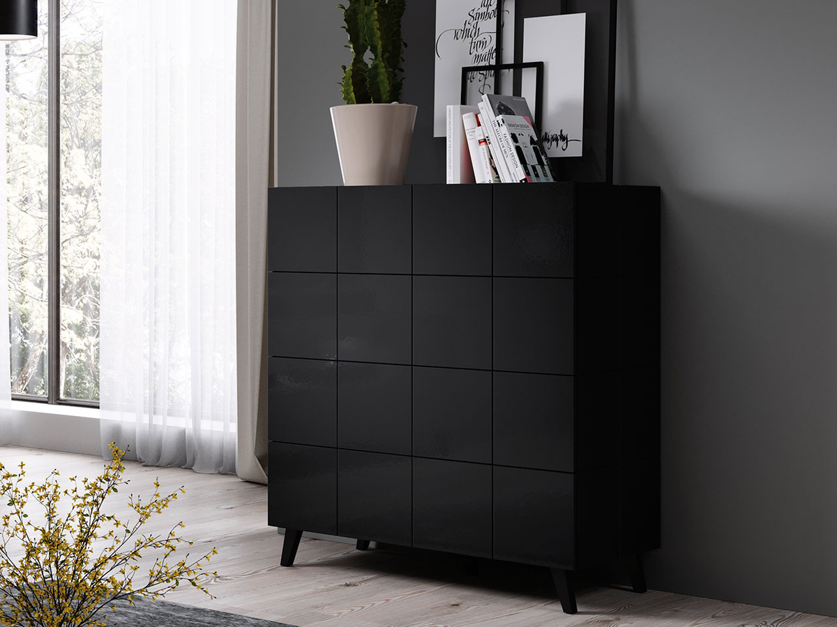 Cómoda Charlotte 133 (Negro brillante)