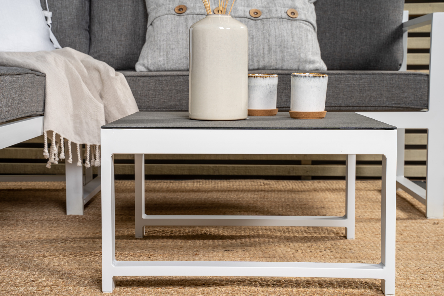 Conjunto de muebles de exterior Dallas 773 (Blanco + Gris)