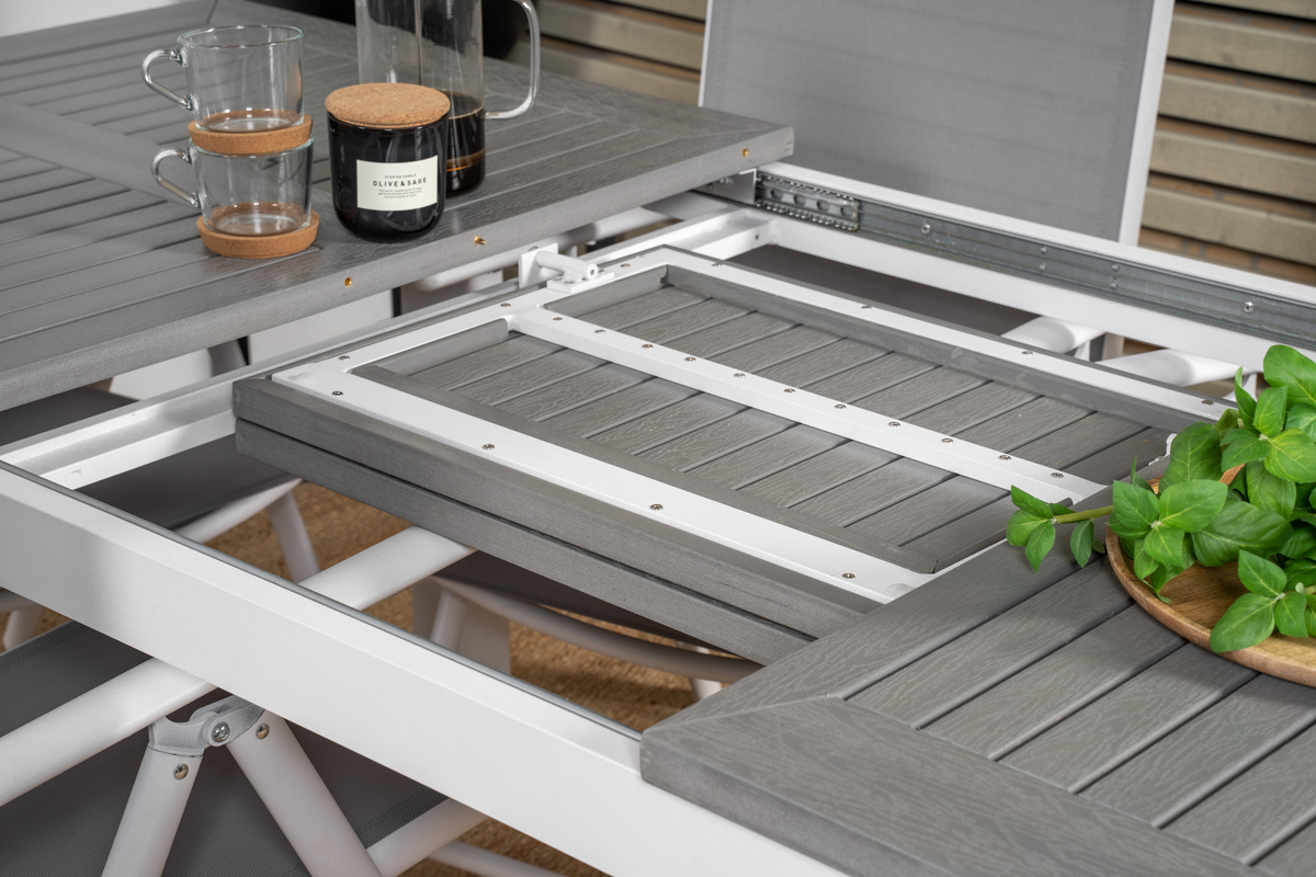 Mesa para exterior Dallas 1158 (Gris + Blanco)