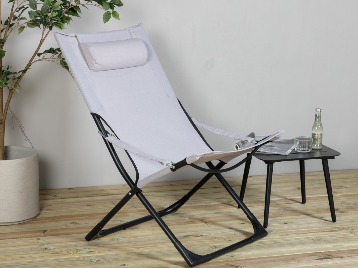 Silla para exterior Dallas 800 (Gris + Negro)