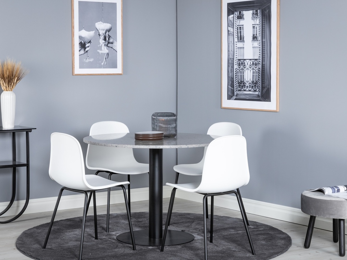 Conjunto de comedor Dallas 1149 (Blanco + Negro)