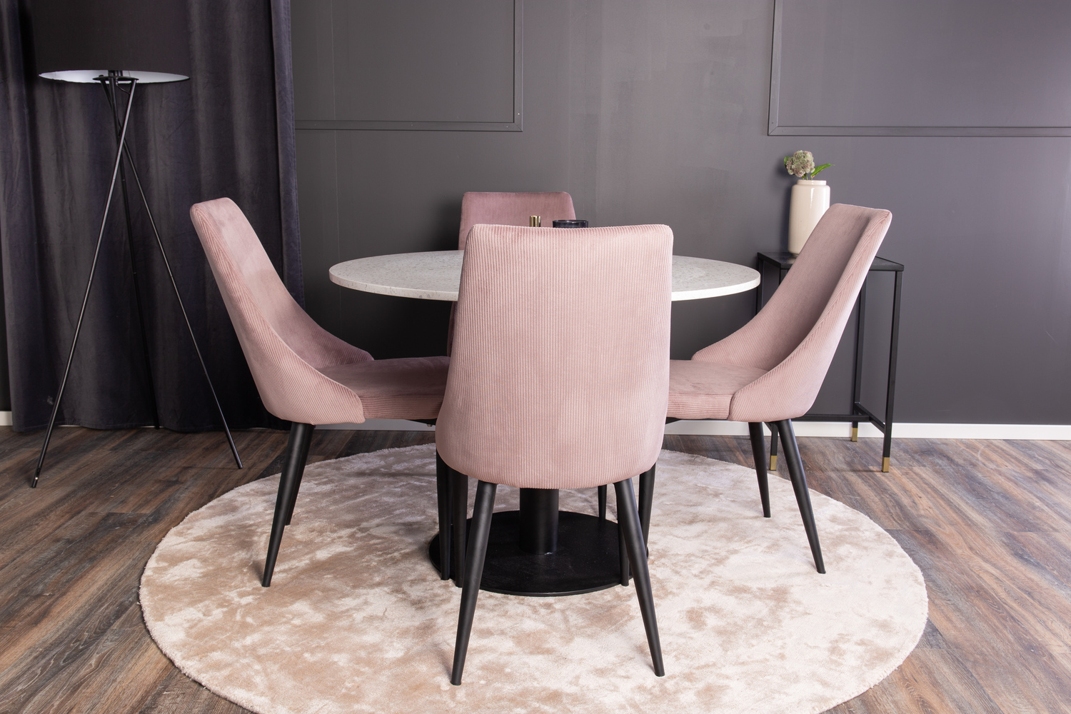 Conjunto de comedor Dallas 1169 (Rosa + Negro)