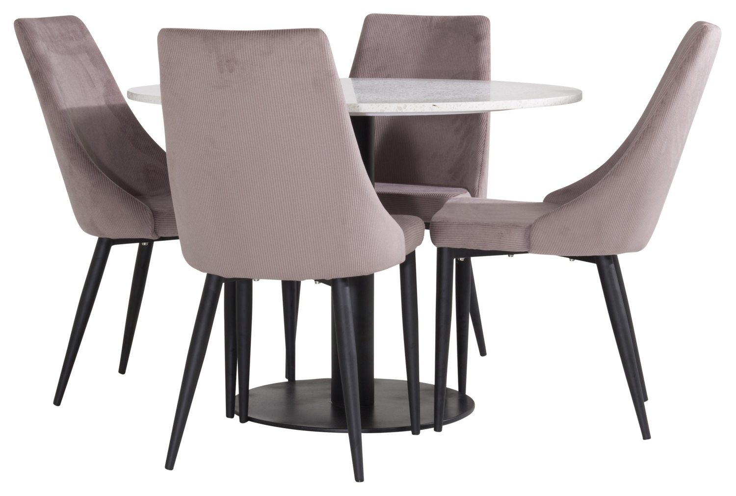 Conjunto de mesas y sillas para comedor Dallas 1169 (Rosa + Negro)