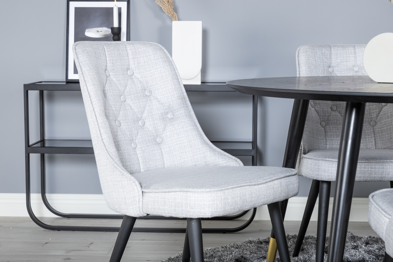 Conjunto de mesas y sillas para comedor Dallas 1178 (Gris + Negro)