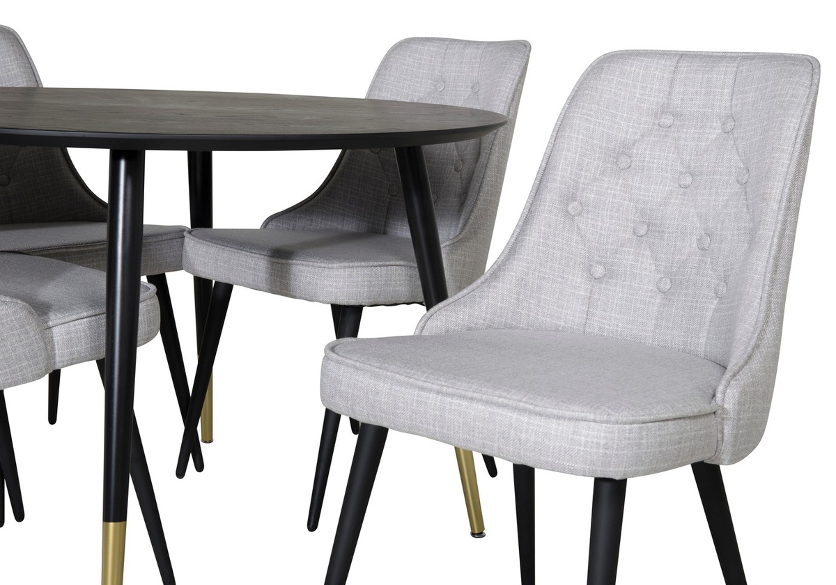 Conjunto de mesas y sillas para comedor Dallas 1178 (Gris + Negro)