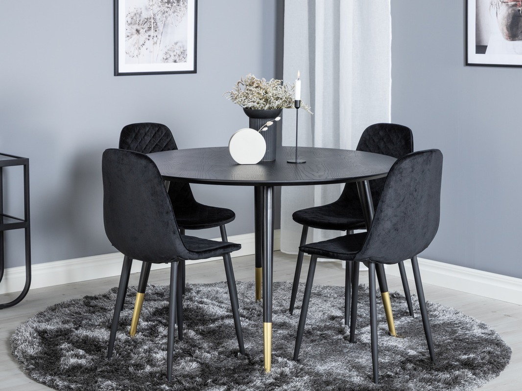 Conjunto de mesas y sillas para comedor Dallas 1183 (Negro)