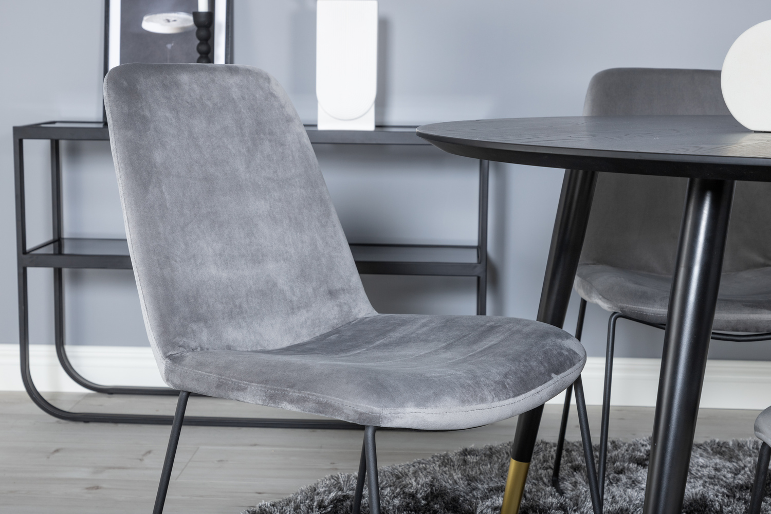 Conjunto de mesas y sillas para comedor Dallas 1189 (Gris + Negro)