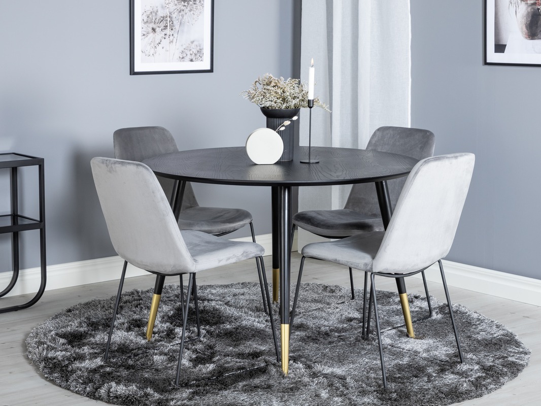 Conjunto de mesas y sillas para comedor Dallas 1189 (Gris + Negro)