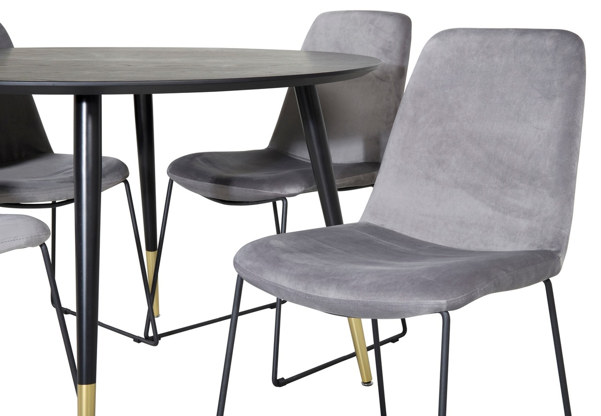 Conjunto de mesas y sillas para comedor Dallas 1189 (Gris + Negro)