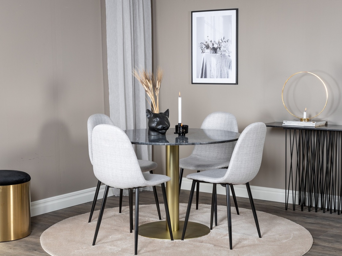 Conjunto de comedor Dallas 1215 (Gris + Negro)