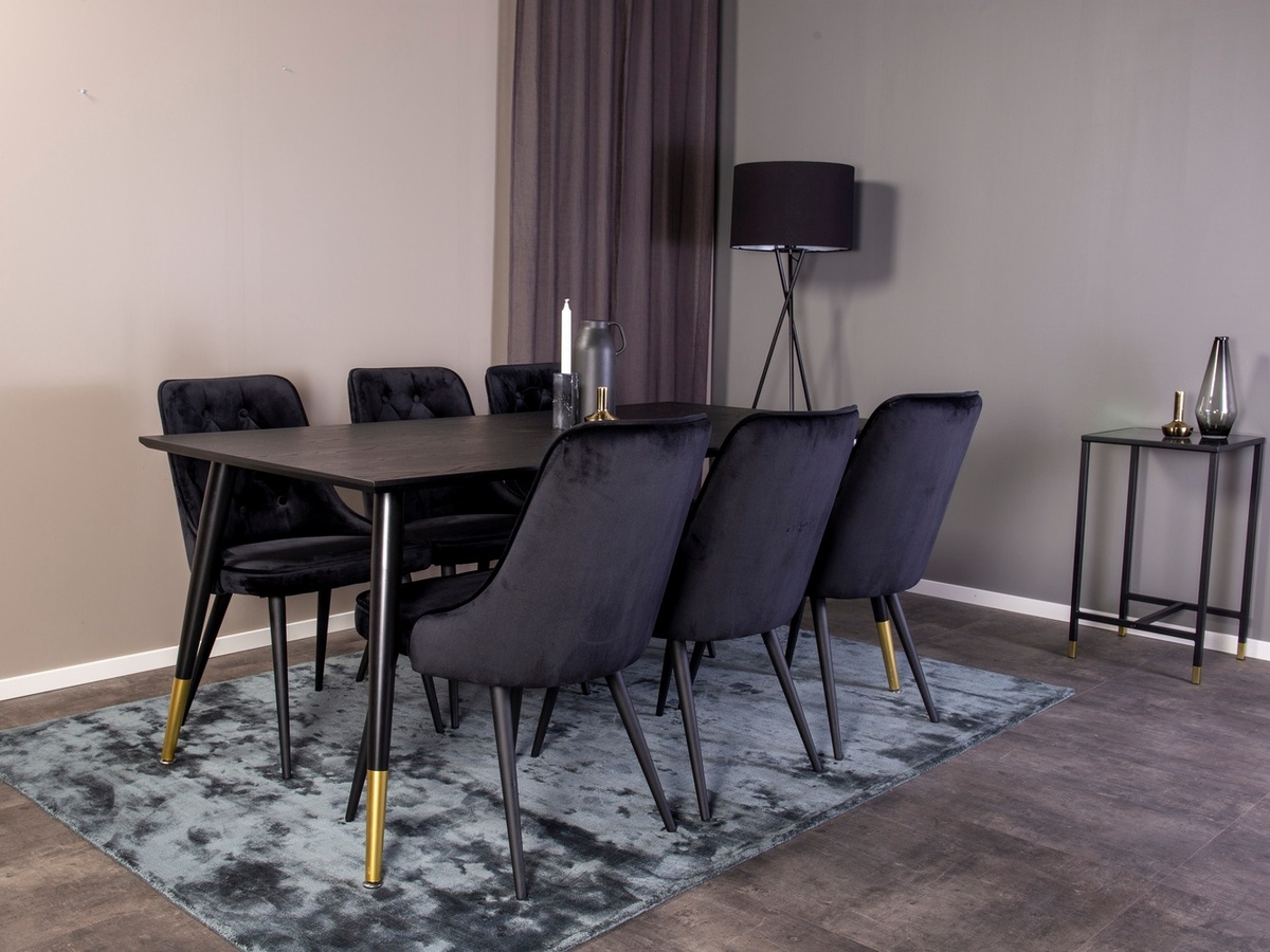 Conjunto de comedor Dallas 1256 (Negro)