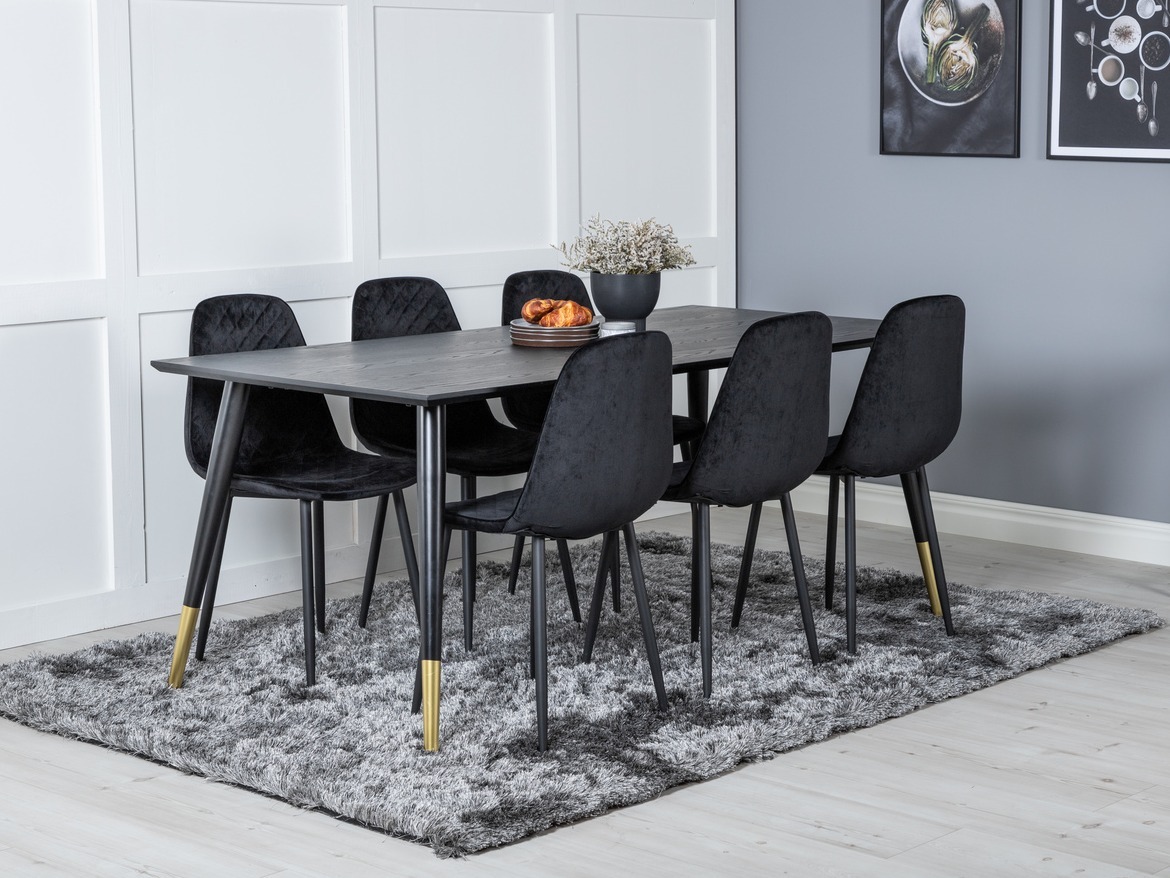 Conjunto de mesas y sillas para comedor Dallas 1259 (Negro)