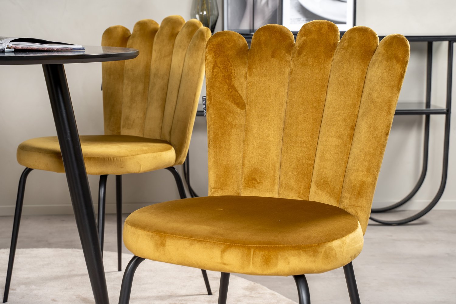 Conjunto de mesas y sillas para comedor Dallas 1264 (Amarillo + Negro)