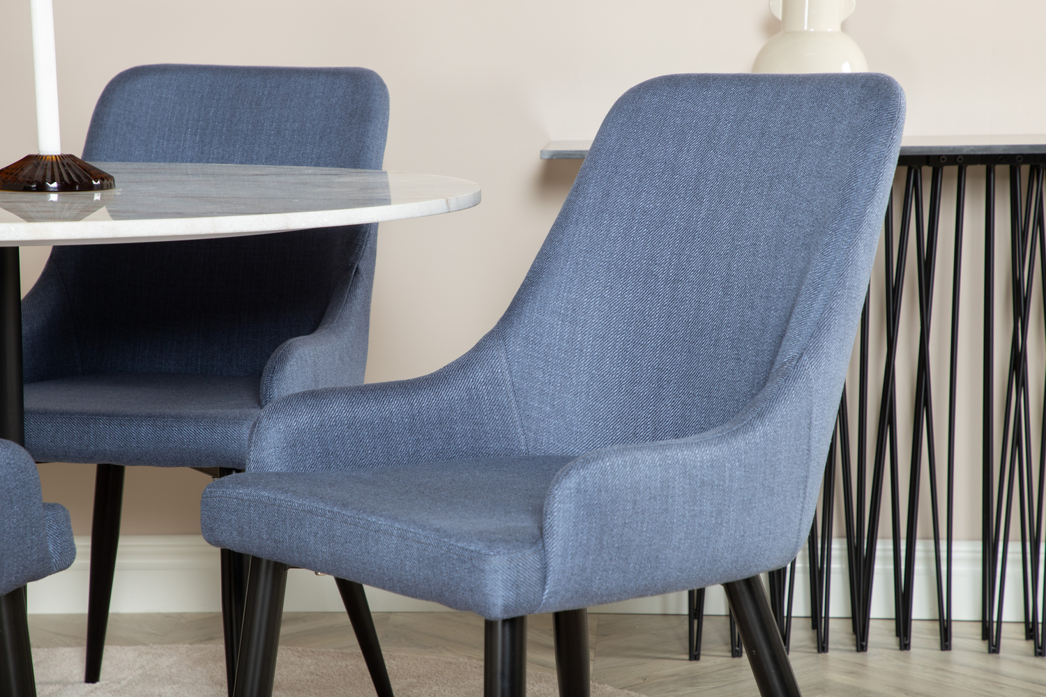 Conjunto de comedor Dallas 1300 (Azul + Negro)