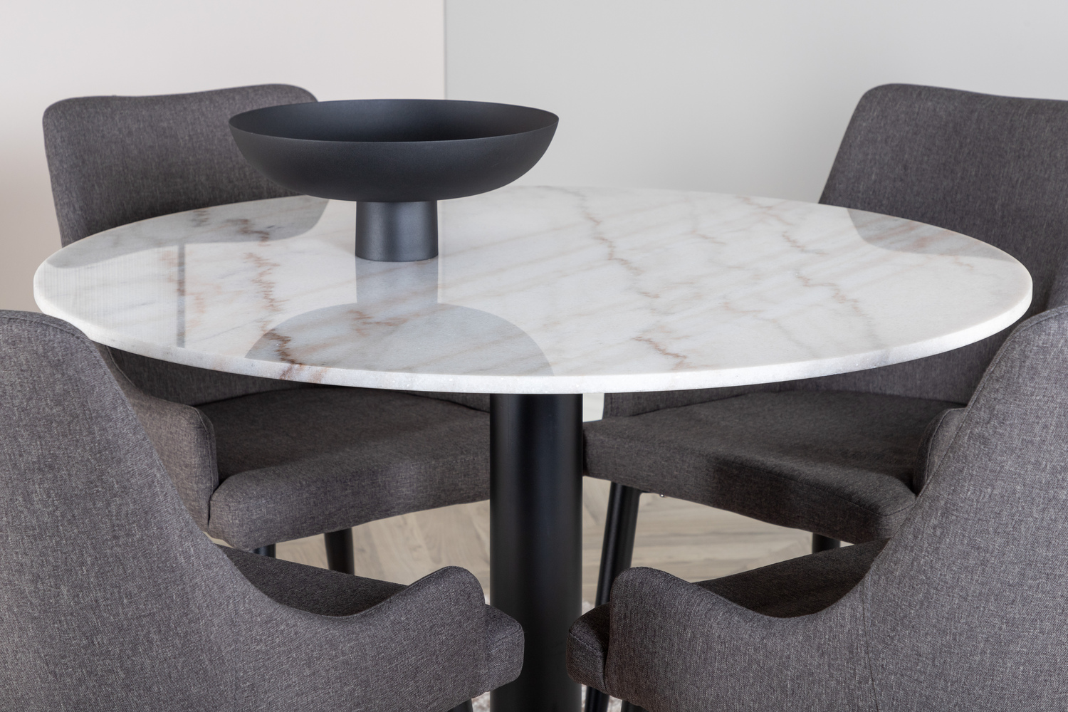 Conjunto de comedor Dallas 1300 (Gris oscuro + Negro)