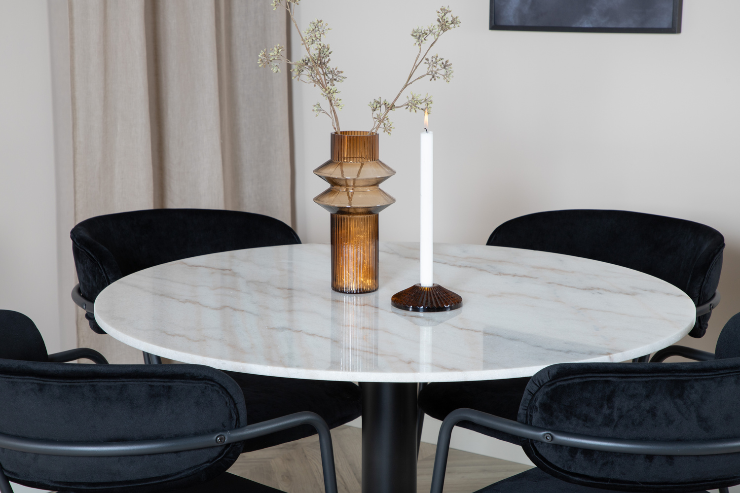 Conjunto de mesas y sillas para comedor Dallas 1299 (Negro)