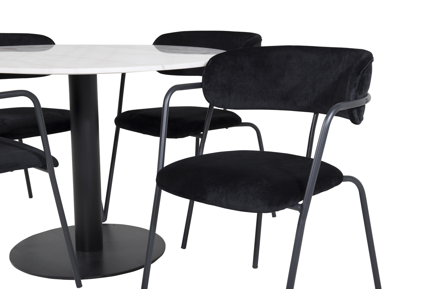 Conjunto de mesas y sillas para comedor Dallas 1299 (Negro)
