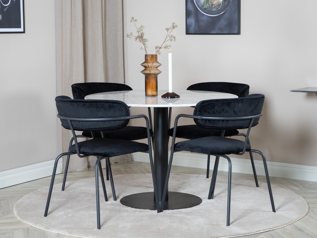 Conjunto de mesas y sillas para comedor Dallas 1299 (Negro)