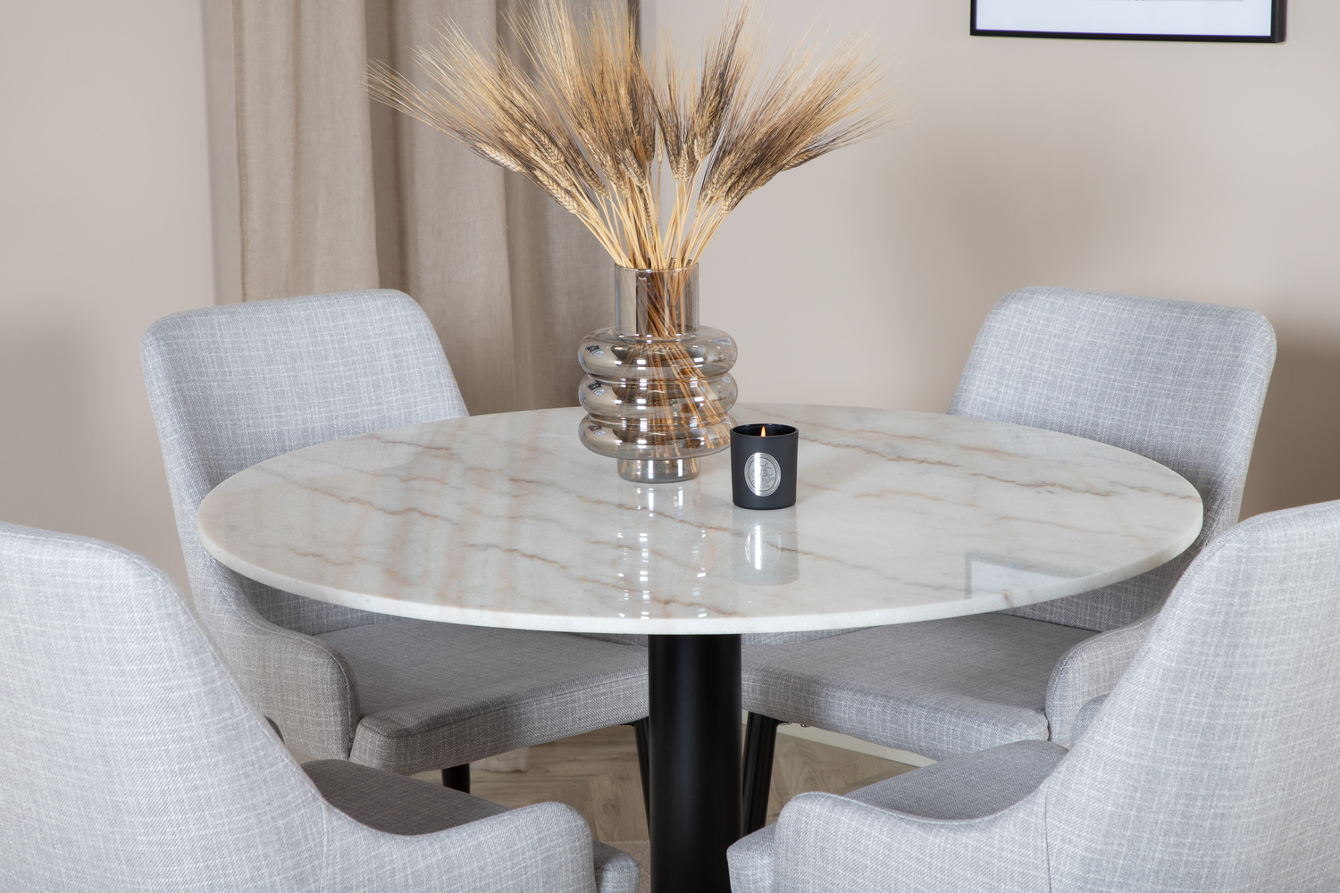 Conjunto de mesas y sillas para comedor Dallas 1300 (Gris claro + Negro)