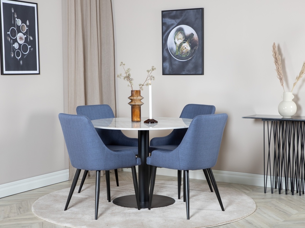 Conjunto de comedor Dallas 1300 (Azul + Negro)