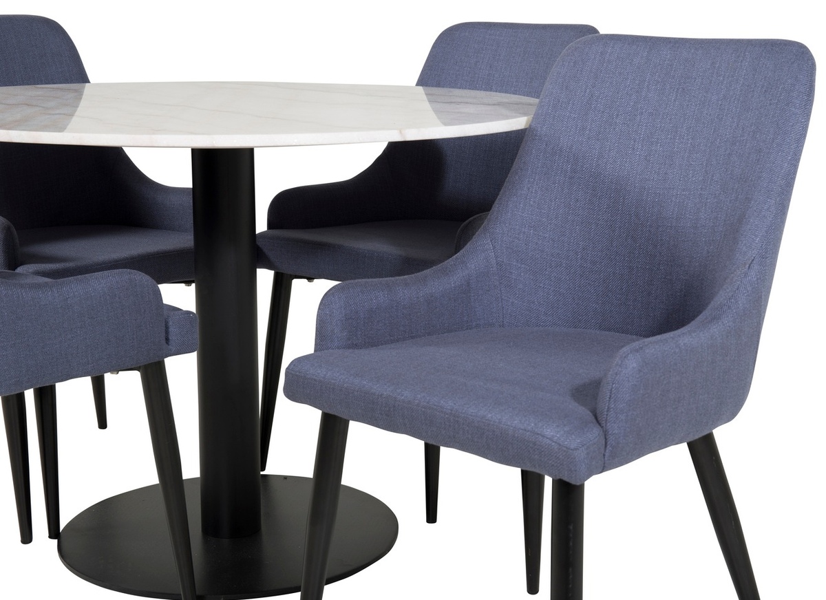 Conjunto de comedor Dallas 1300 (Azul + Negro)