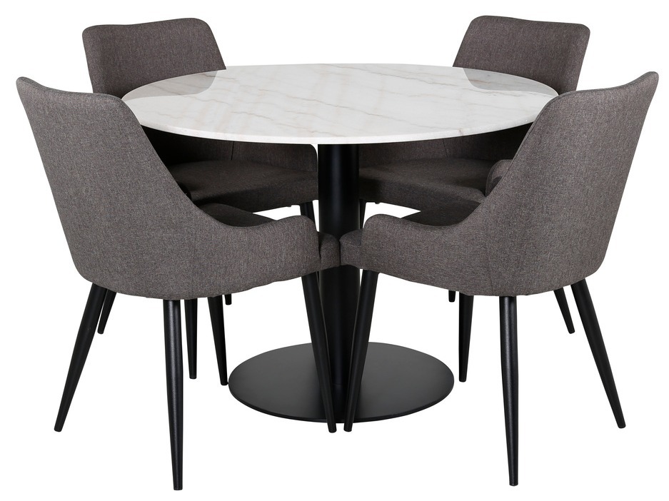 Conjunto de comedor Dallas 1300 (Gris oscuro + Negro)