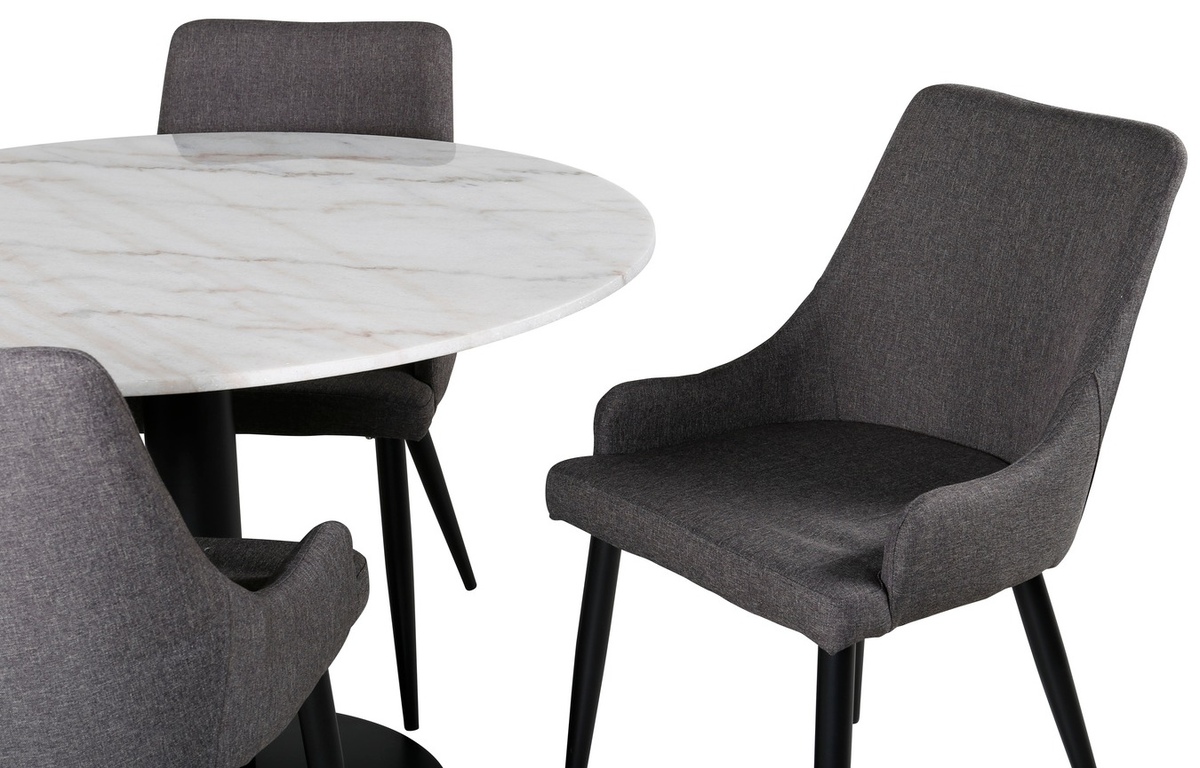 Conjunto de comedor Dallas 1300 (Gris oscuro + Negro)