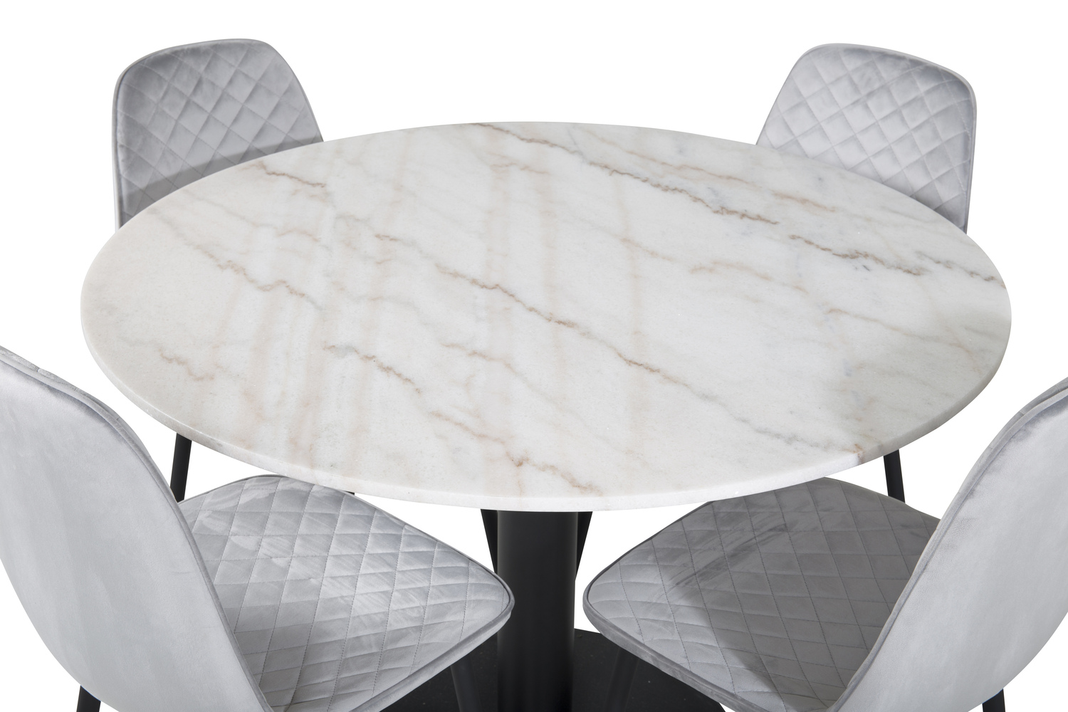 Conjunto de comedor Dallas 1302 (Gris + Negro)