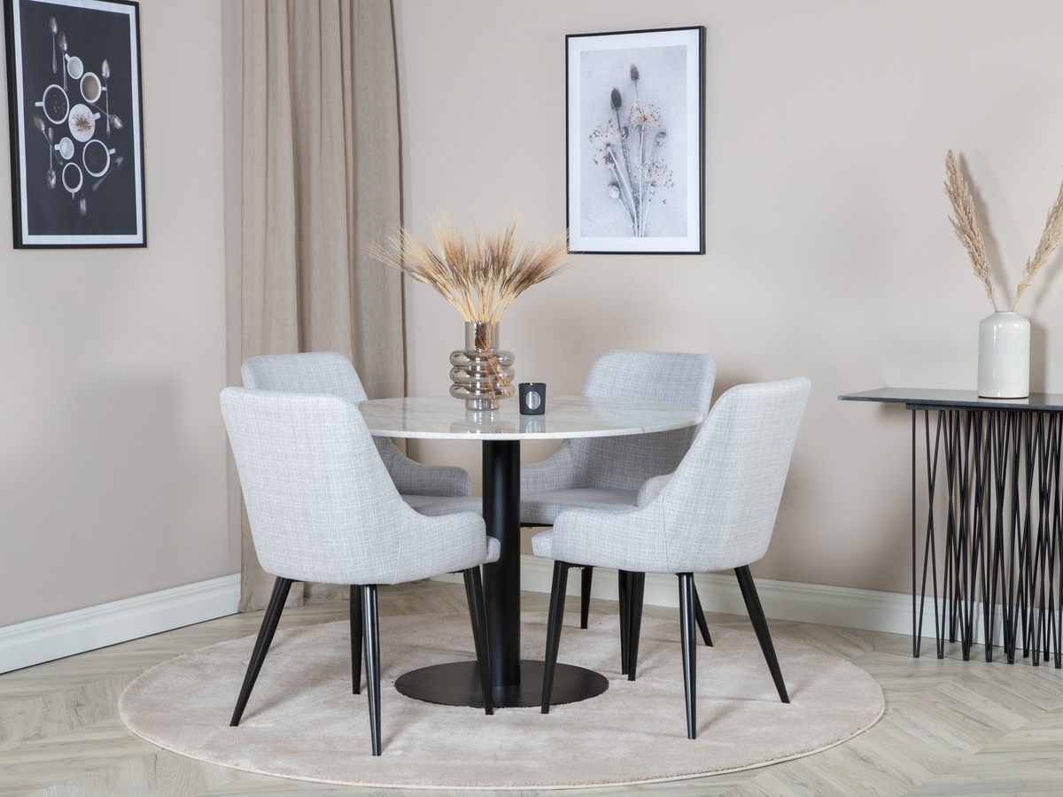 Conjunto de mesas y sillas para comedor Dallas 1300 (Gris claro + Negro)