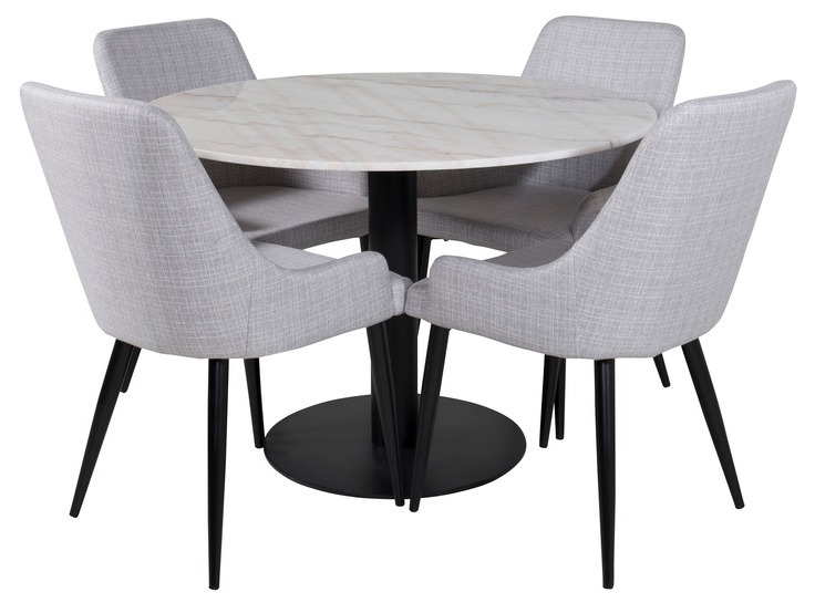 Conjunto de mesas y sillas para comedor Dallas 1300 (Gris claro + Negro)