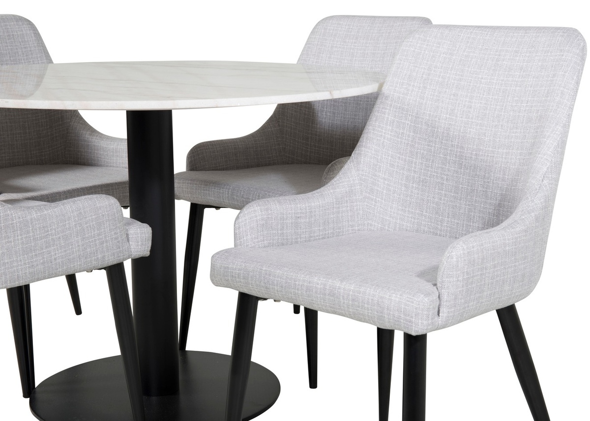 Conjunto de mesas y sillas para comedor Dallas 1300 (Gris claro + Negro)