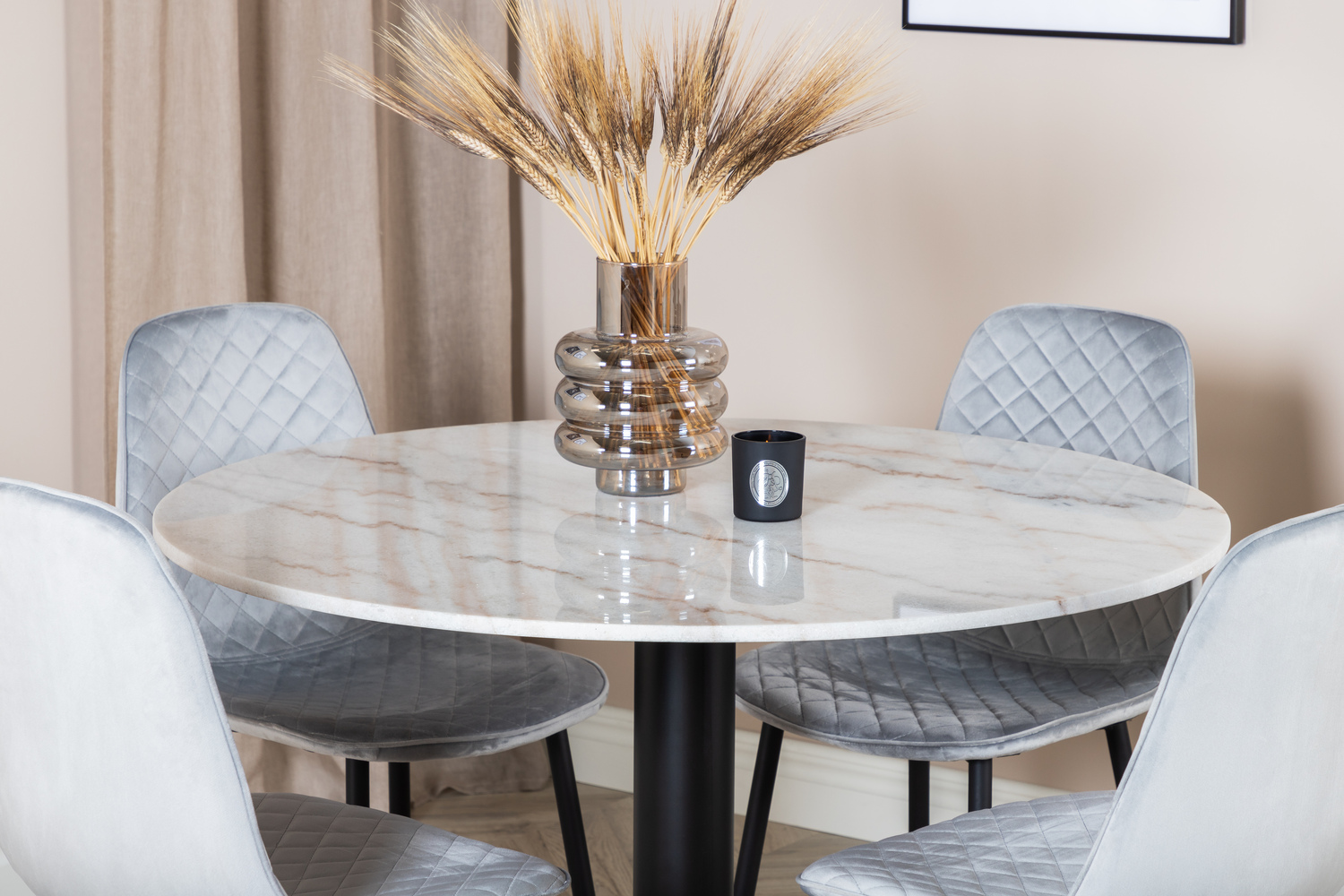 Conjunto de mesas y sillas para comedor Dallas 1302 (Gris + Negro)