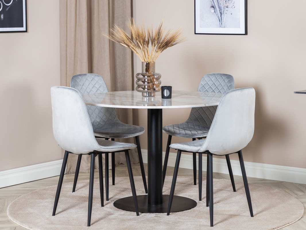 Conjunto de mesas y sillas para comedor Dallas 1302 (Gris + Negro)