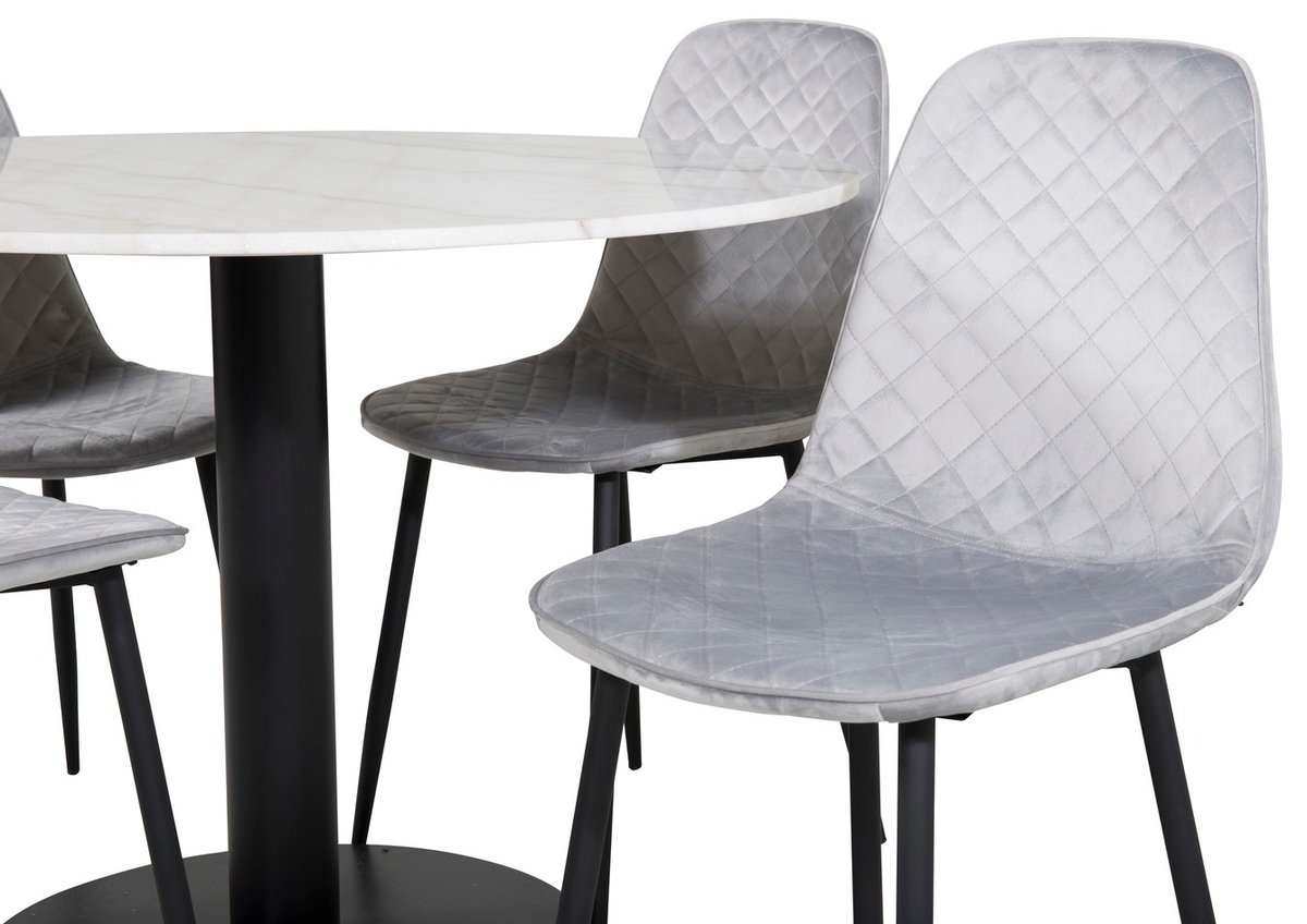 Conjunto de mesas y sillas para comedor Dallas 1302 (Gris + Negro)