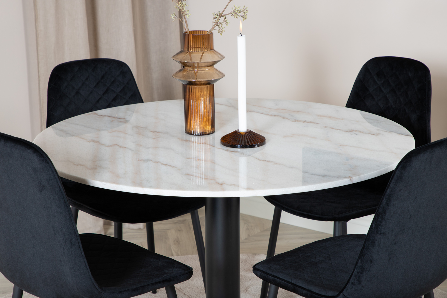 Conjunto de mesas y sillas para comedor Dallas 1302 (Negro)