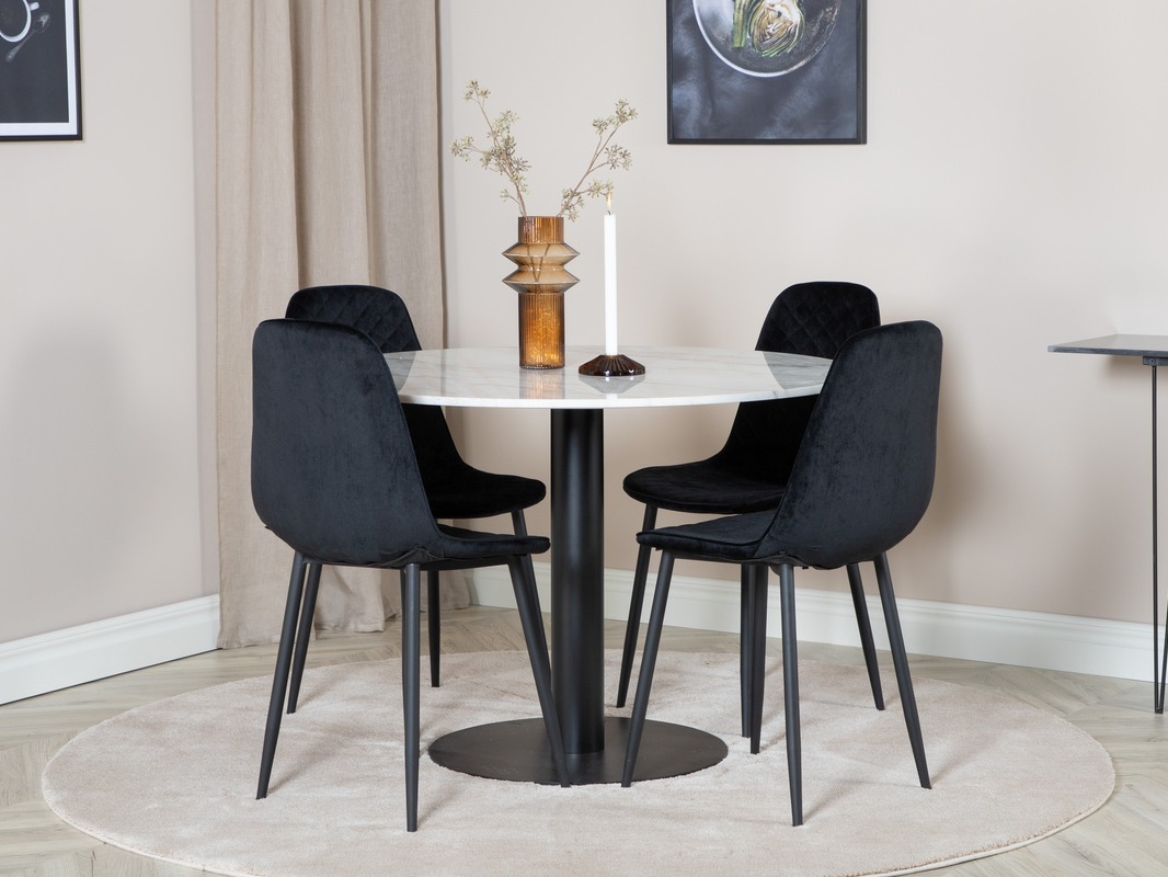 Conjunto de mesas y sillas para comedor Dallas 1302 (Negro)