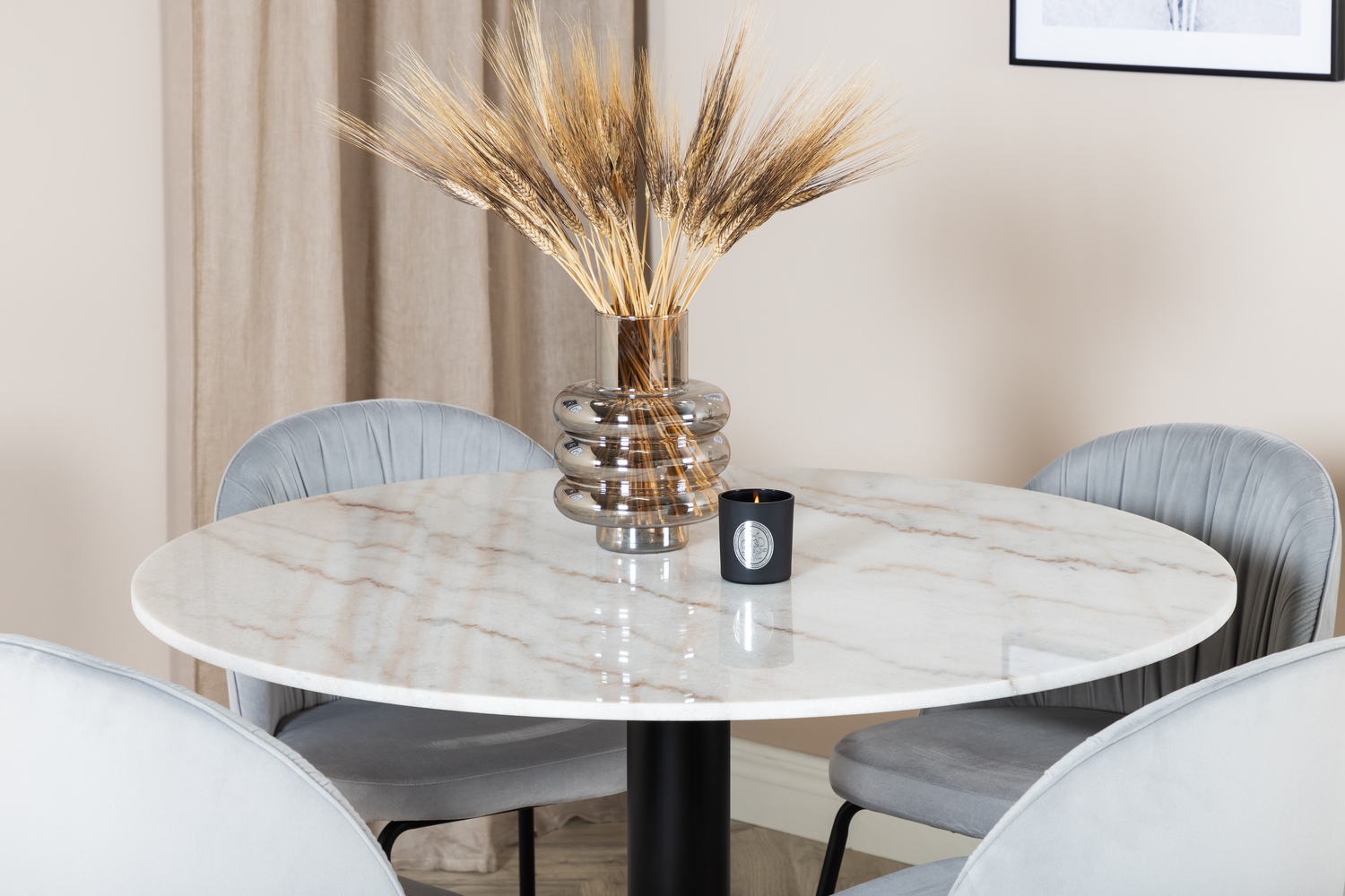 Conjunto de mesas y sillas para comedor Dallas 1303 (Gris + Negro)