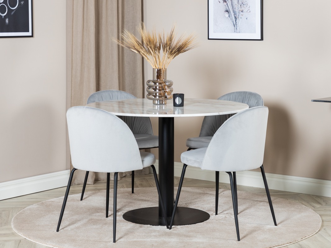 Conjunto de mesas y sillas para comedor Dallas 1303 (Gris + Negro)