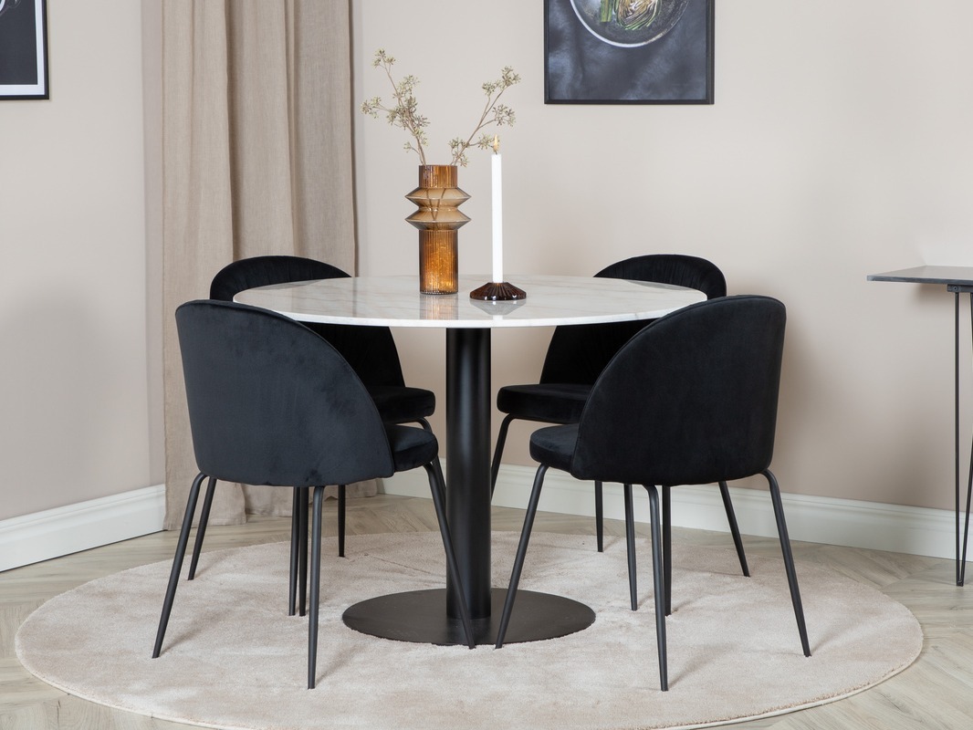 Conjunto de mesas y sillas para comedor Dallas 1303 (Negro)