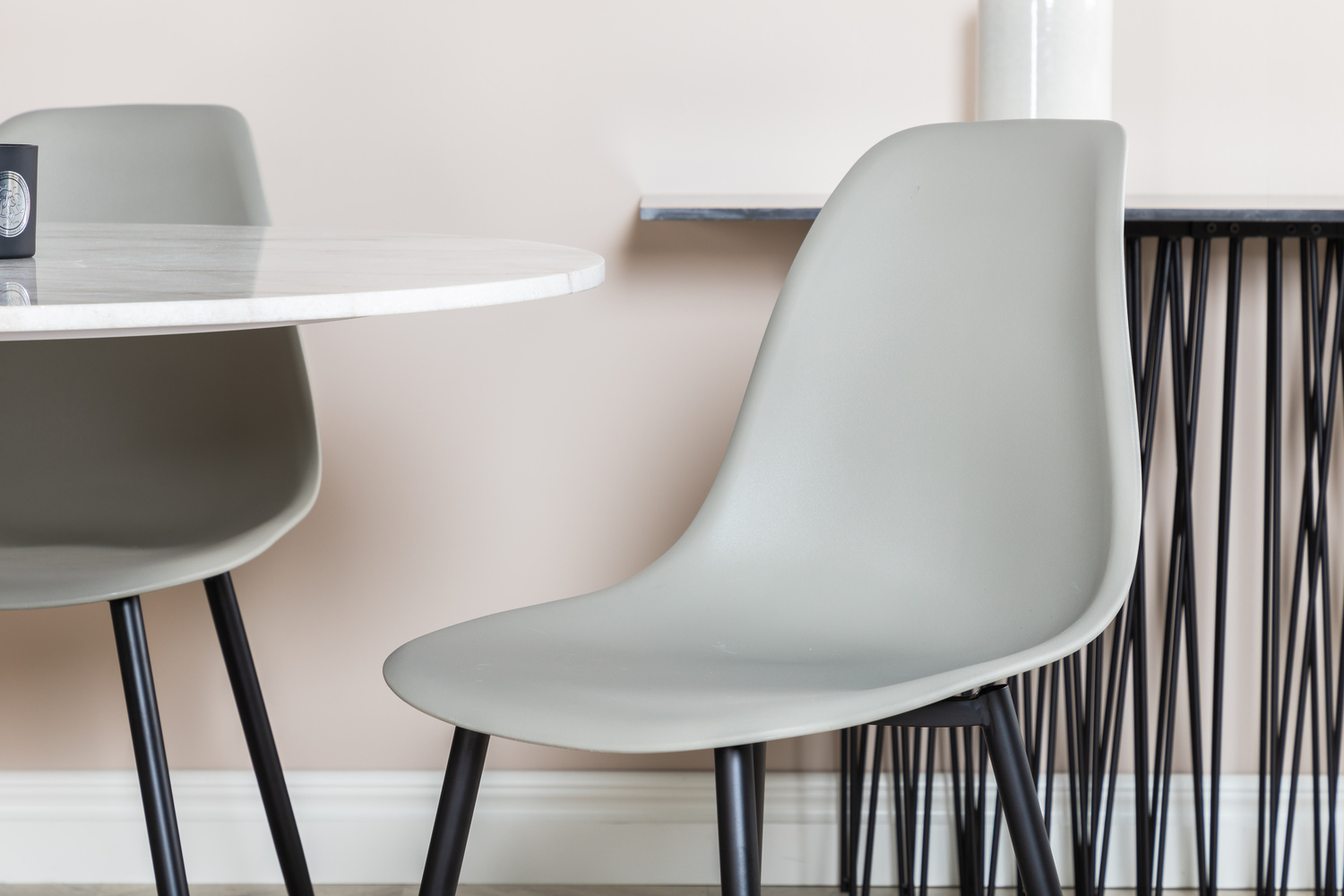 Conjunto de mesas y sillas para comedor Dallas 1304 (Gris + Negro)