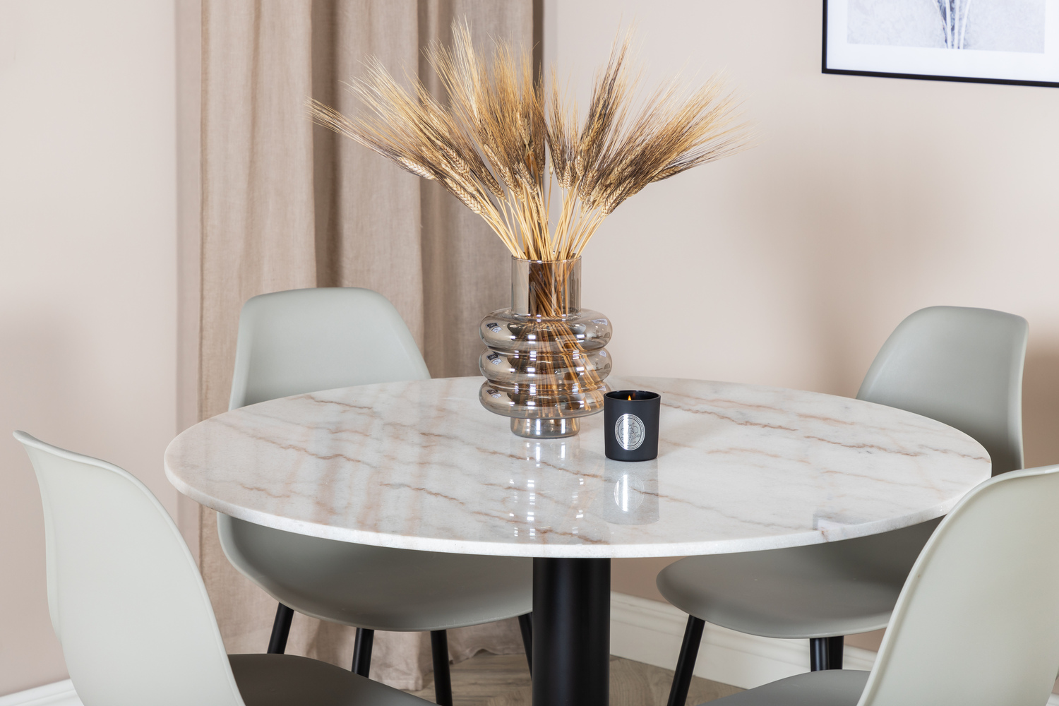 Conjunto de mesas y sillas para comedor Dallas 1304 (Gris + Negro)