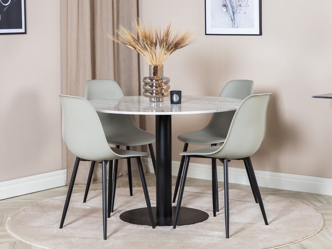 Conjunto de mesas y sillas para comedor Dallas 1304 (Gris + Negro)