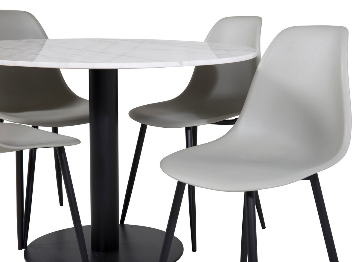 Conjunto de mesas y sillas para comedor Dallas 1304 (Gris + Negro)